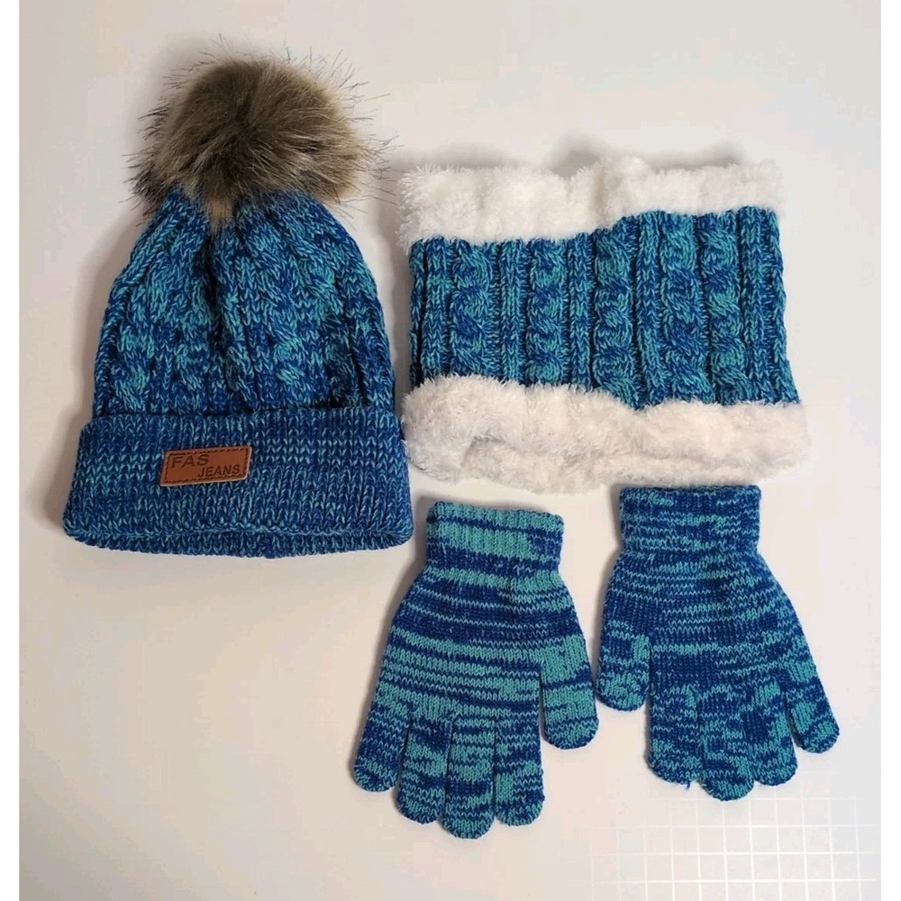 Children's‎ Beanie , Scarf, & Gloves Set Multicolored